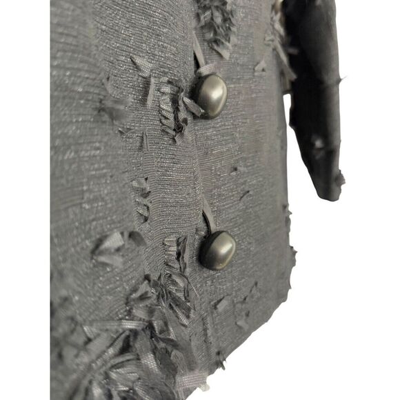 Caroline Rose Black Jacket Artsy Party Statement Size M Abstract Chunky Buttons - Picture 3 of 10